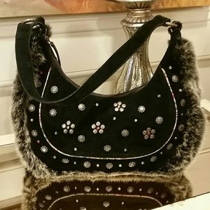 Vintage Bag with Fur Trim
